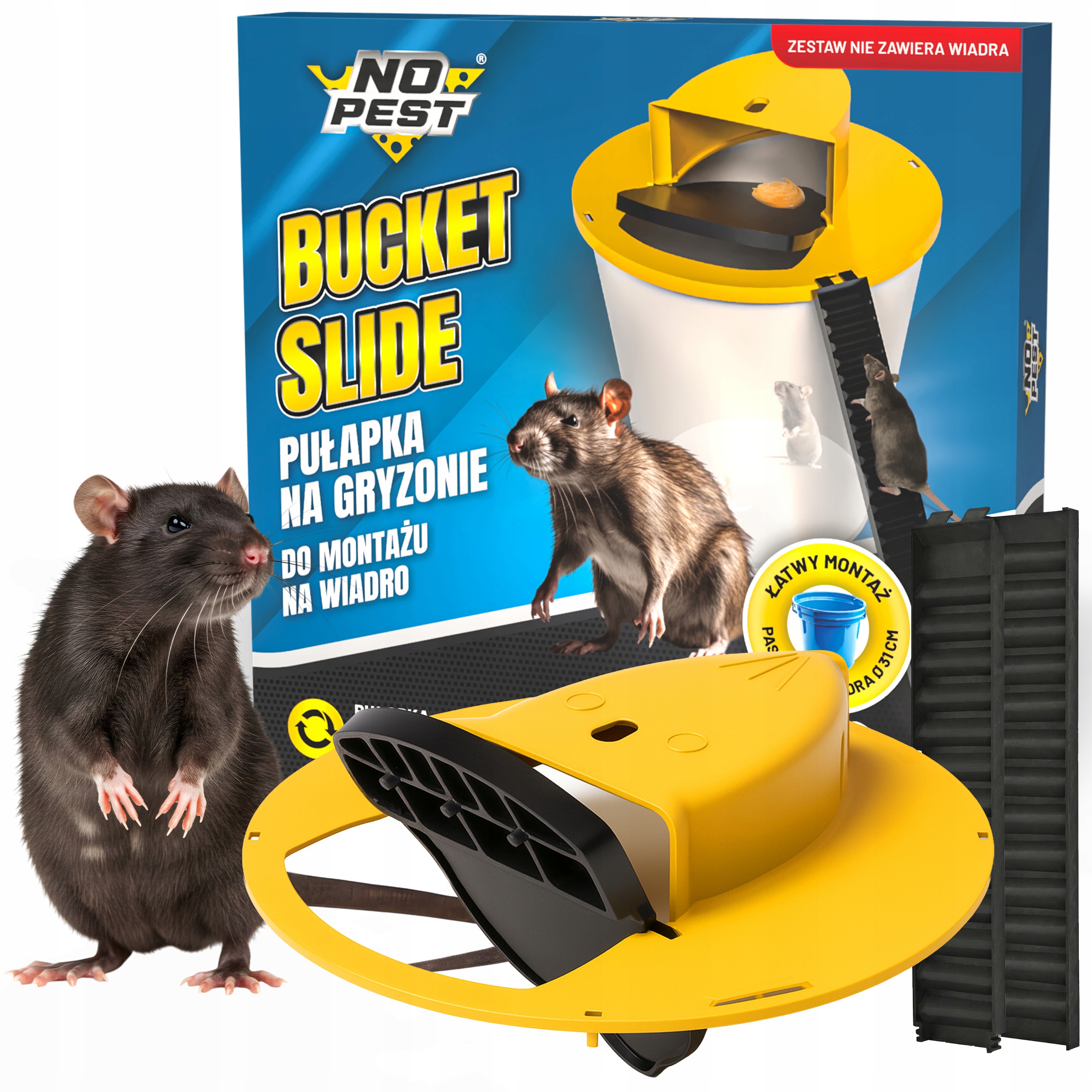 No Pest® Bucket Slide – pasca na myši a potkany do vedra